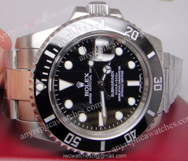 Replica Rolex Submariner Watch SS Black Dial Ceramic Bezel Mens Watch 1