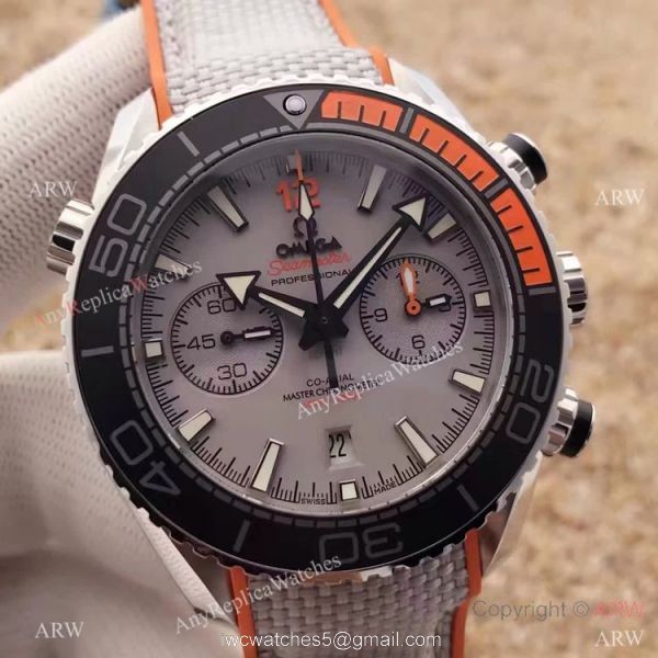 (OM)Swiss Replica Omega Seamaster 600m 9900 Watch SS Gray Gummy Strap 1