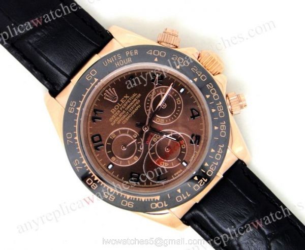 Replica Rolex Daytona Watch Rose Gold Case / Chocolate Dial / Black Ceramic Bezel 1