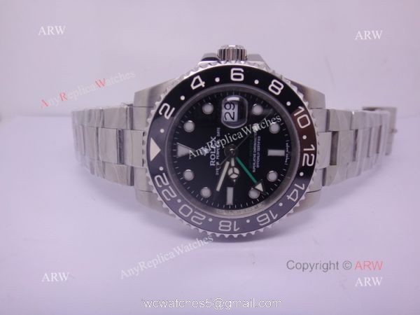 Replica ROLEX GMT-MASTER II Watch SS Case Black Ceramic Bezel 1