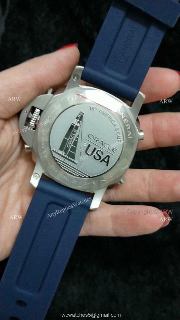 Panerai Luminor PCYC Chrono SS Blue Face Watch Replica 1