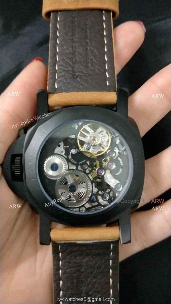Panerai Radiomir Tourbillon GMT Skeleton PAM348 Watch Black Case Best Copy 1