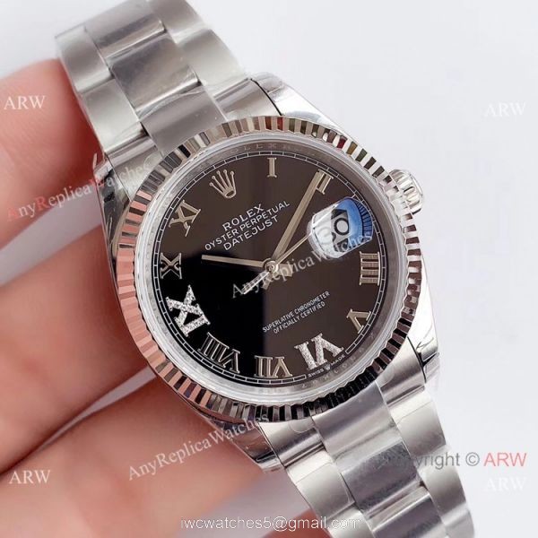 (EW) Rolex Datejust 36mm Black Dial Oyster Watch Buy AAA Replica Watches China 1
