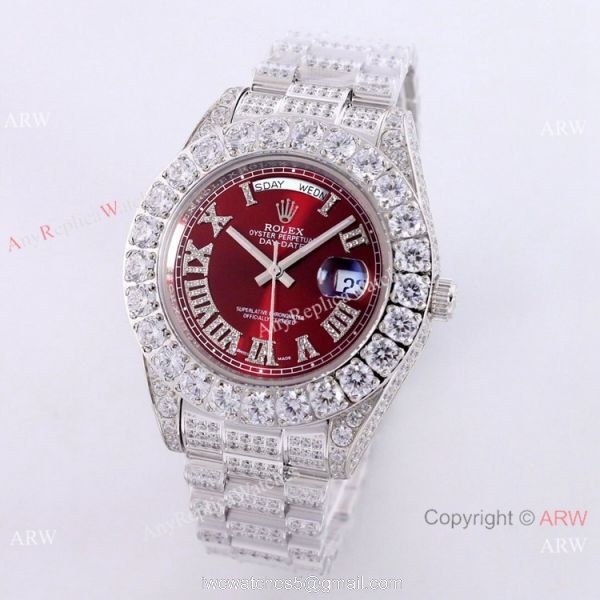 Rolex Day Date Green Dial Ice Watch Rolex Diamond Bezel Replica Watch 1