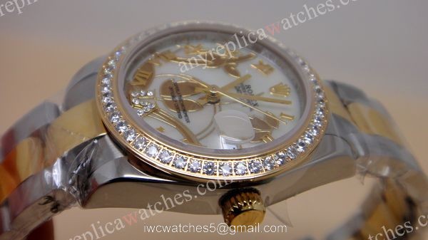 ROLEX DIAMOND BEZEL REPLICA DATEJUST SPECIAL EDITION WHITE FACE WATCH 1