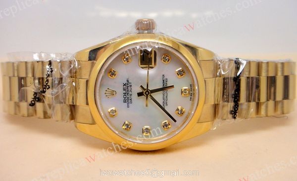 NEW Rolex Datejust All Gold White Watch Midsize 31mm 1