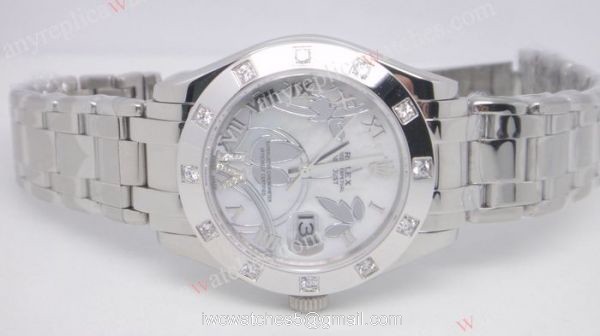 Rolex White Gold Masterpiece White MOP Face Lady Size 1
