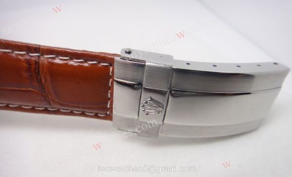 Rolex Daytona SS White Arabic / Brown Leather / Copy Rolex Watch 1