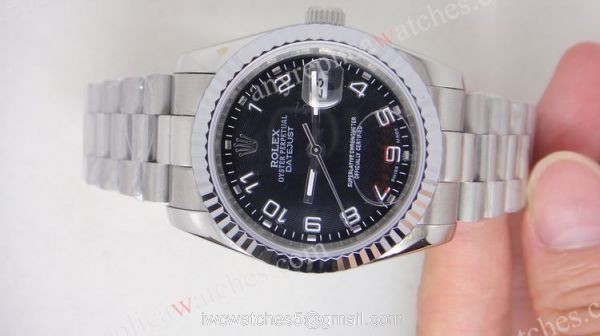 Rolex President SS Datejust Black Arabic 36mm Men watch Low Price 1