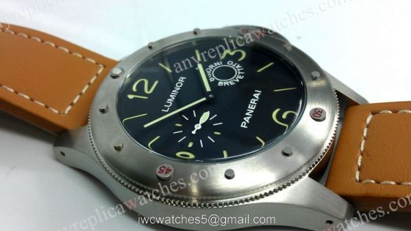 Panerai Egiziano Replica Watch Stainless Steel Brown Strap 47mm 1
