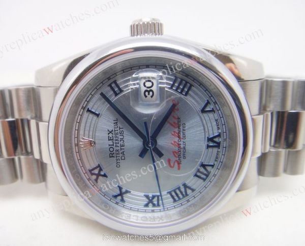 Rolex Mens Datejust Watch SS Blue Roman Buy Knockoff 1