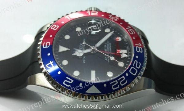 Low Price Rolex GMT Master II Pepsi Replica Watch Ss Black Rubber Strap 1