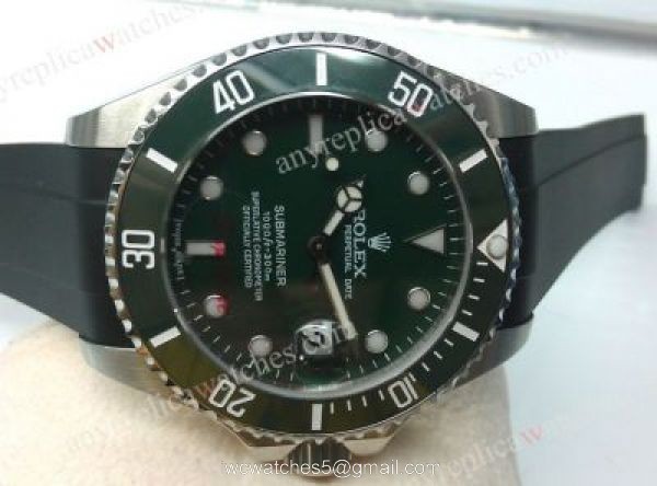 Rolex Submariner Black Ceramic / Black Rubber Strap Watch 1