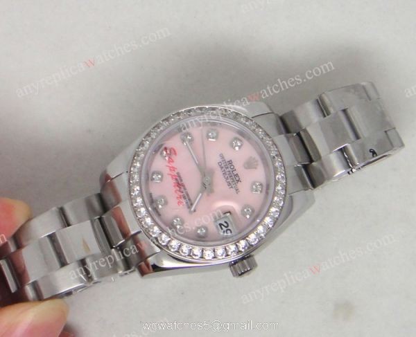 Rolex Datejust Watch SS Oyster / Pink MOP dial / Diamond markers / Diamond bezel 31mm 1
