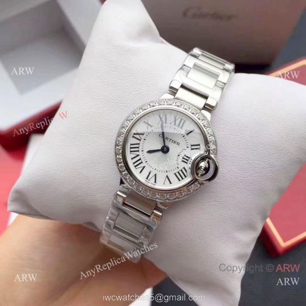 Copy Ballon Bleu Cartier 28mm Stainless Steel Watch Swiss Quality 1
