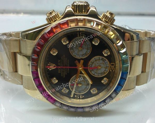 Best Replica Rolex Daytona Rainbow Gold Chronograph Watch 40mm 1