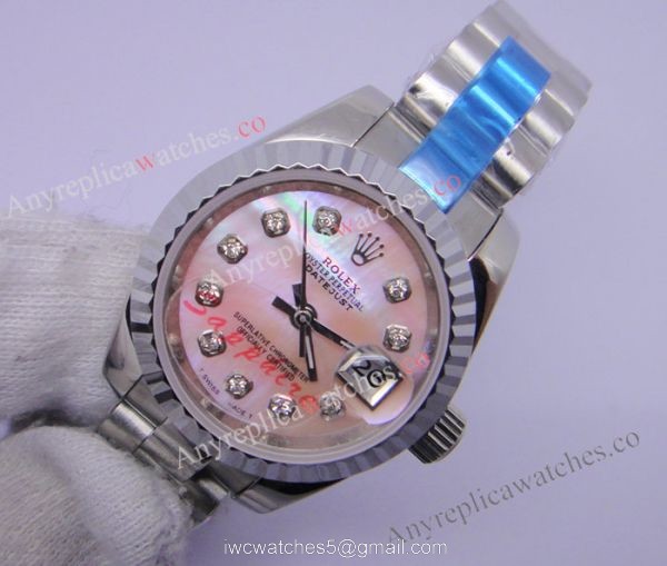 Stainless Steel Rolex Datejust Pink MOP President Band Ladies watch 1