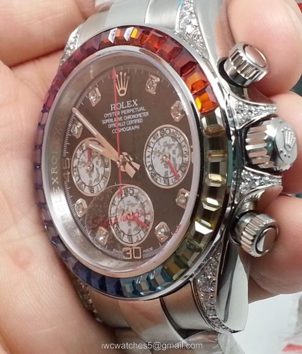 Rolex Rainbow Daytona Watch SS Diamonds on lugs AAA Super Quality 1