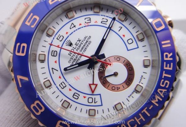 2-Tone Rose Gold Rolex Yacht-Master II Watch Blue Ceramic w/ Countdown Function 1