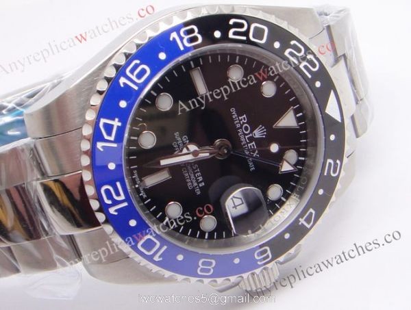 Replica Rolex Batman GMT-Master II SS Blue &038; Black Ceramic Bezel Watch 40mm 1