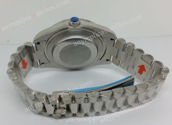 Replica Rolex Day Date II Watch: Stainless Steel 41mm Black Arabic Dial 1