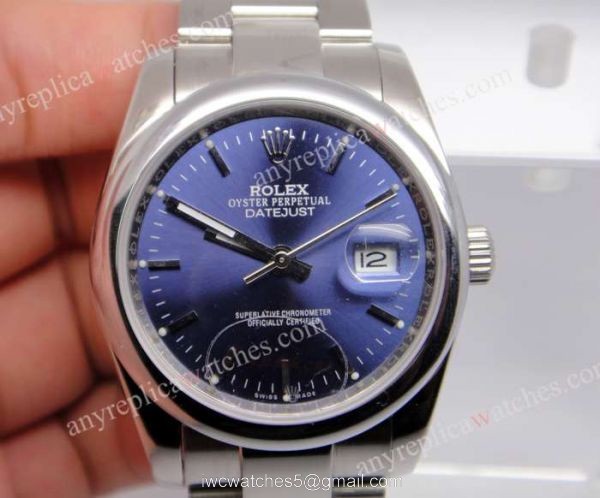 Rolex SS Oyster Blue Datejust Rolex Replica watch 1