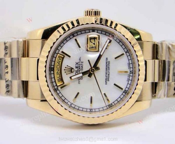 Gold President White MOP Day-Date Watch Buy Rolex Replica Watches 1