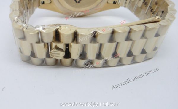 Yellow Gold White Arabic Face Day-Date II Watch 41mm Rolex President Replica 1