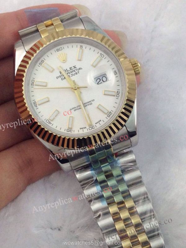 Two Tone Rolex Jubilee Band Datejust II Mens Watch White Face 1