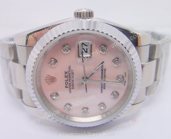 Rolex Oyster Datejust Pink MOP Face High Quality Replica Rolex Couple Watches 1