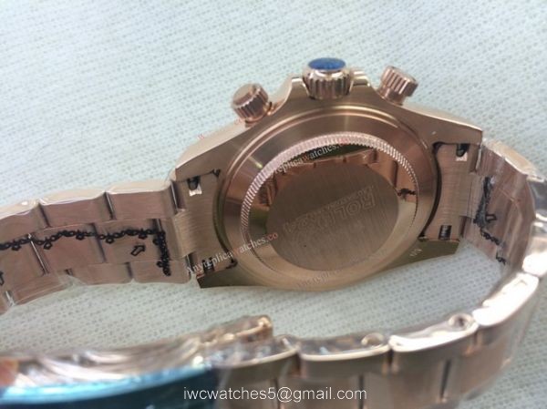 Fake Rolex with Diamond Bezel Daytona Watch 40mm Rose Gold 1