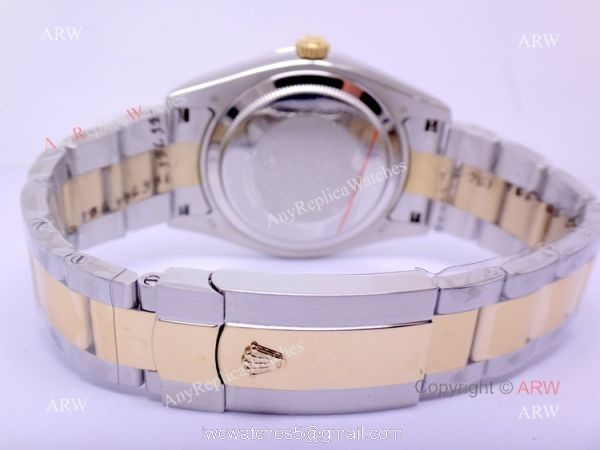 Rolex Datejust Diamond Dial 2-Tone Oyster Black Face Replica Watch 40mm 1