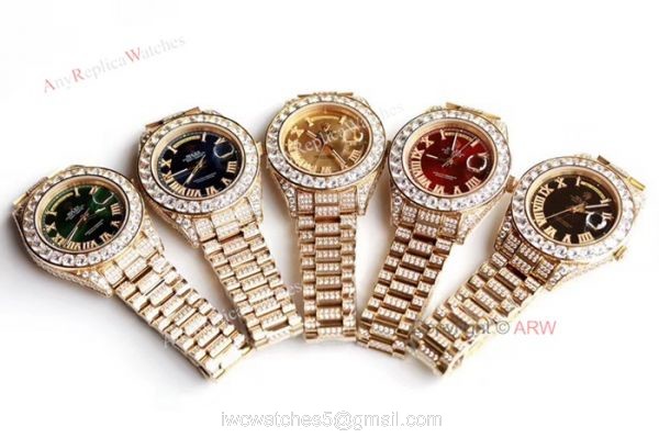 Swiss Grade 1 Replica Rolex Presidential Diamond DayDate Watch Yellow Gold 39mm 1