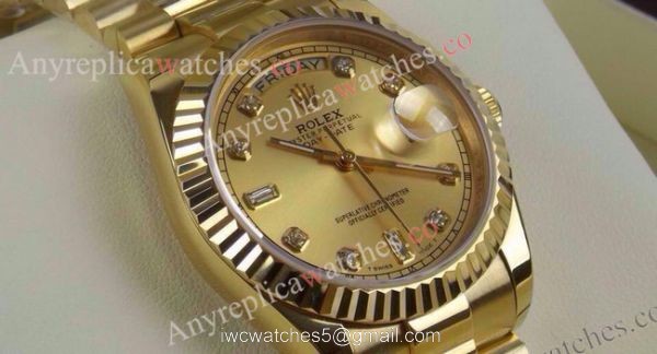 High Quality Replica Rolex Daydate II watch Gold Face 41mm Noob Upgraded 1