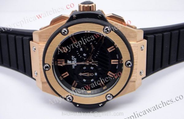 Hublot KING POWER Replica Watch 48mm Rose Gold and Black Rubber 1
