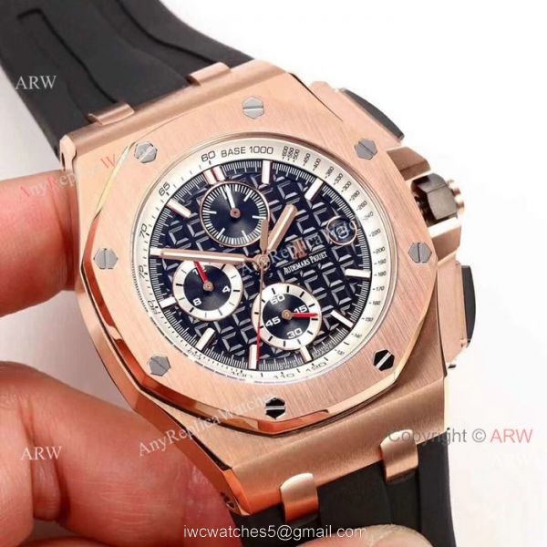 Audemars Piguet Royal Oak Offshore Replica Watch Black Case Rose Gold Bezel 1