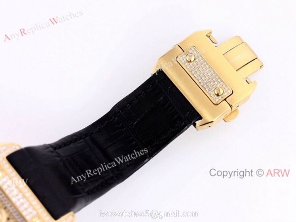 Knockoff Cartier Santos De Chronograph Iced Out Watch 45mm Men 1