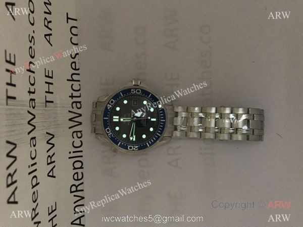 Omega Replica Watches James Bond Watch Blue Dial w/ Super Luminous 1