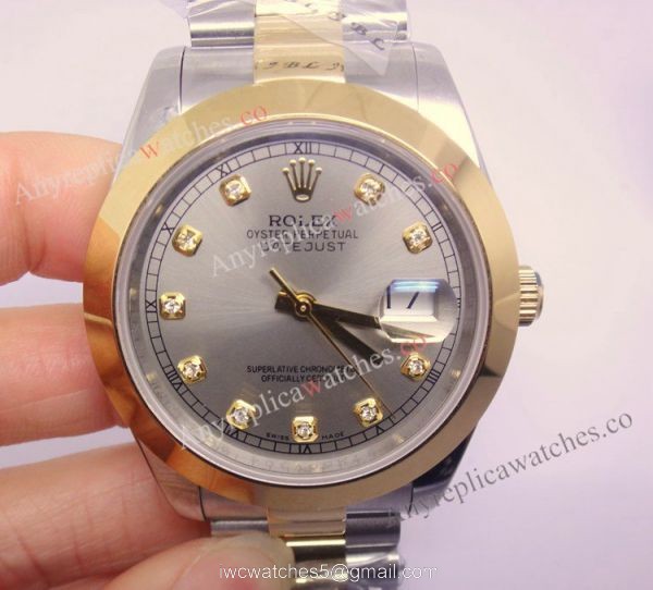 Rolex Datejust II Replica Watch 41mm 2-Tone Silver Face Round Bezel 1