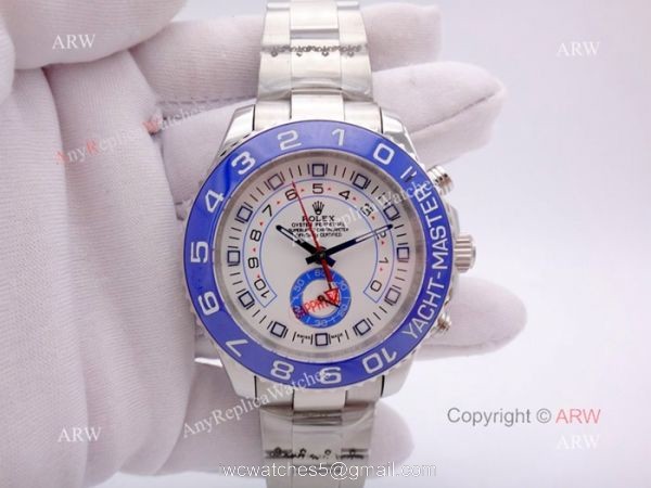 Rolex Yachtmaster II White Face Blue Ceramic Bezel Automatic Watch 44mm 1