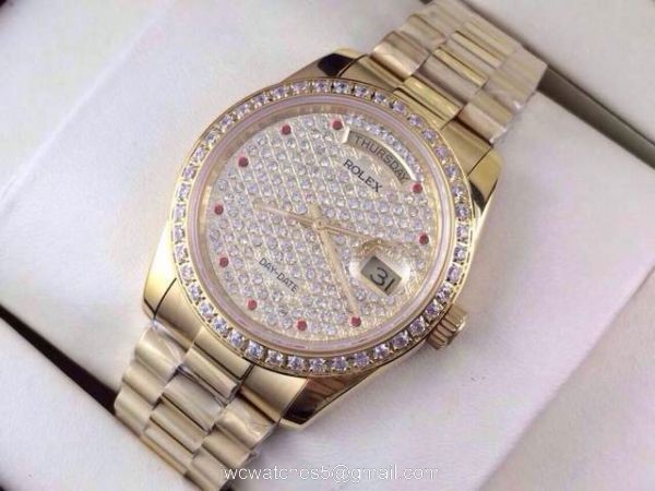 Rolex Day-date Diamonds Dial Watch Yellow Gold / Full Diamonds 1