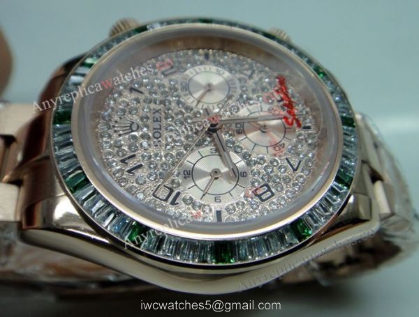 Rolex Daytona Rose Gold Watch Fake Rolex with Diamond Bezel 40mm Watch 1
