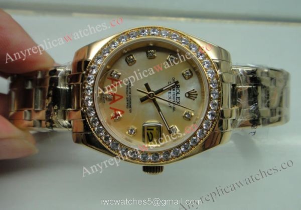 Masterpiece Datejust Replica Rolex Diamond Bezel Yellow Gold 31mm Watch 1