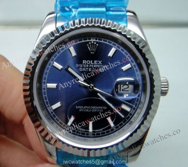 Replica Rolex Datejust Oyster Bracelet Blue Face Rolex Couple Watches 36mm 1