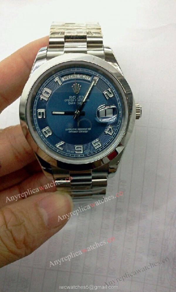 Best Replica Rolex Presidential Day-date II Watch Blue Arabic 41mm 1