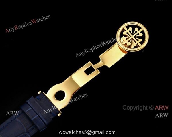 Swiss Patek Philippe Complications 4968R Watch Blue Mother of Pearl Gold Case 1