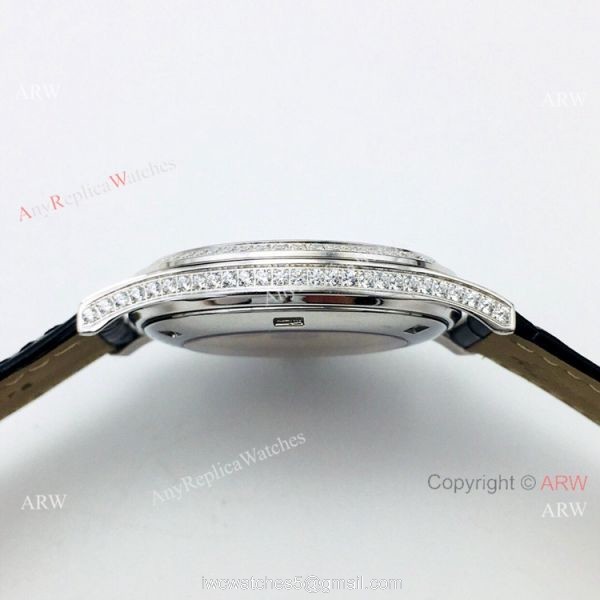 Super Clone Patek Philippe Calatrava PFF V2 Cal 9015 Watch Diamond Bezel Rhodium Dial 1