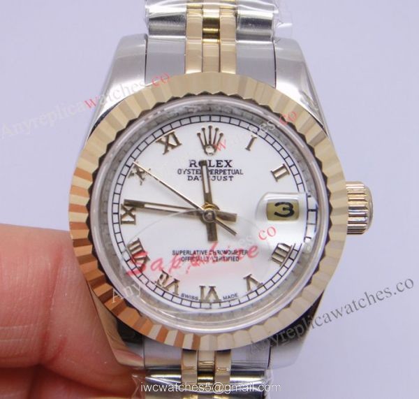Replica Rolex Datejust 2-Tone Jubilee White Dial Sapphire glass For Womens Watch 1