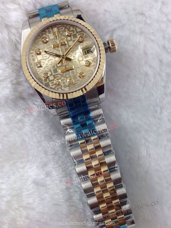 Clone Rolex Datejust 2-Tone Gold Micro Face 31mm Watch 1