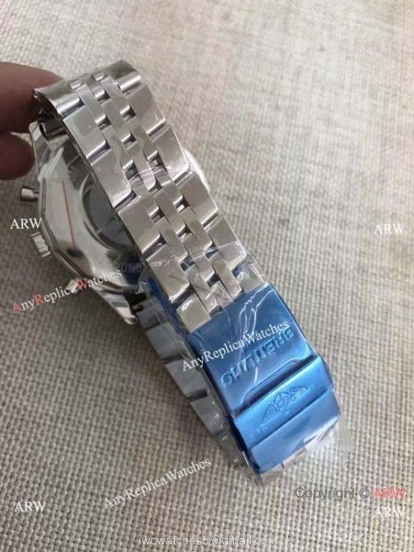 Breitling Transocean Blue Dial Chronograph Replica Watch Stainless Steel 1